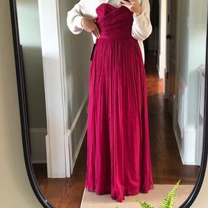 J.Crew strapless chiffon gown. Size 2. Sweetheart top. Mulberry tone.